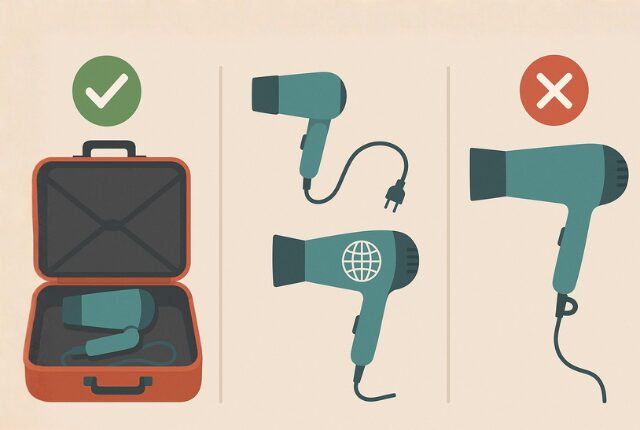 旅行へドライヤーを持っていく際の選び方と注意点