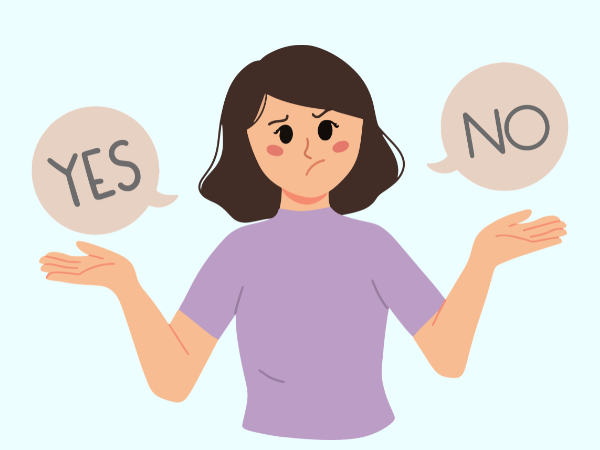 yesかnoで迷っている女性