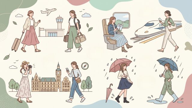 旅行はスカートとパンツどっちが似合う？旅程別の選び方